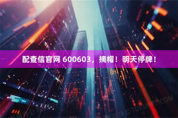 配查信官网 600603，摘帽！明天停牌！