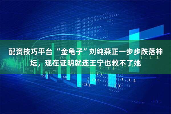 配资技巧平台 “金龟子”刘纯燕正一步步跌落神坛，现在证明就连王宁也救不了她
