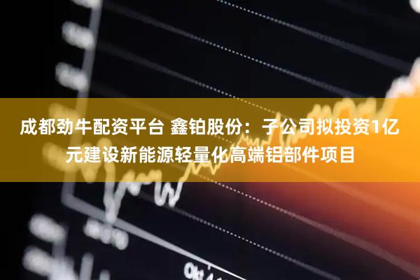 成都劲牛配资平台 鑫铂股份：子公司拟投资1亿元建设新能源轻量化高端铝部件项目